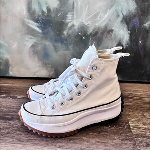 Converse Run Star Hike Hi Canvas Platform Sneaker Size 6.5 White Black Gum Sole